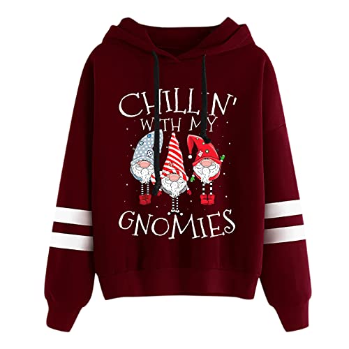 Weihnachten Pullover Damen Sweatshirt Rentiermuster Weihnachtspullover Familie Set Christmas Reindeer Strickpullover Unisex Christmas Teenager Mädchen Weihnachtspullover Sweatshirt Pulli (X03-Wine, L) von pitashe_Bekleidung