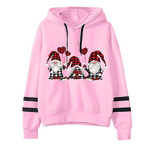 Weihnachten Pullover Damen Sweatshirt Rentiermuster Weihnachtspullover Familie Set Christmas Reindeer Strickpullover Unisex Christmas Teenager Mädchen Weihnachtspullover Sweatshirt Pulli (X11-Pink, S) von pitashe_Bekleidung