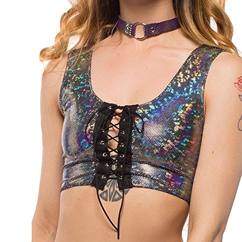 Pitashe Damen Tops Damen Criss Cross Bunt 3D Print Racerback Sport Weste Cami Top T-Shirt 3D Print Gothic mehrfache Träger Sleeveless Hemd Weste Trägershirts Bandagen Ärmellos Strappy Tank Bluse von pitashe Tops