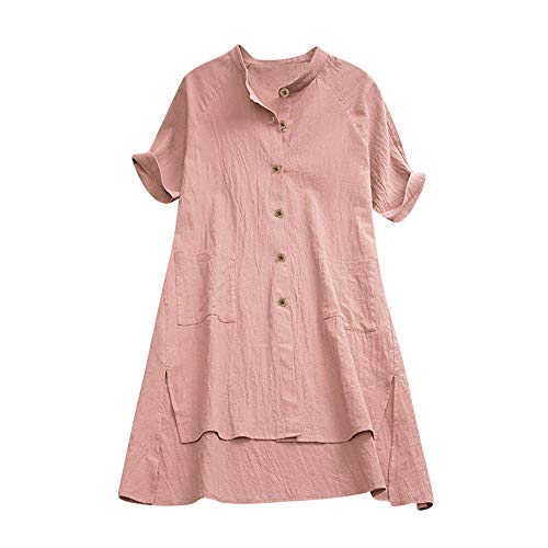 Pitashe Damen Tops Freizeit Lose Bequem Knopf Flachs Kurzarm Damen Sommer T-Shirts Lang Hemd Crop Top Weste Tank Top Party Oberteile Blusen Camisole Hemd Bekleidung Vest Bauchfrei Tunika Shirts Tops Pitashe Damen Tops Freizeit Lose Bequem Knopf Flachs Kurzarm Damen Sommer T-Shirts Lang Hemd Crop Top Weste Tank Top Party Oberteile Blusen Camisole Hemd Bekleidung Vest Bauchfrei Tunika Shirts Tops von pitashe Tops