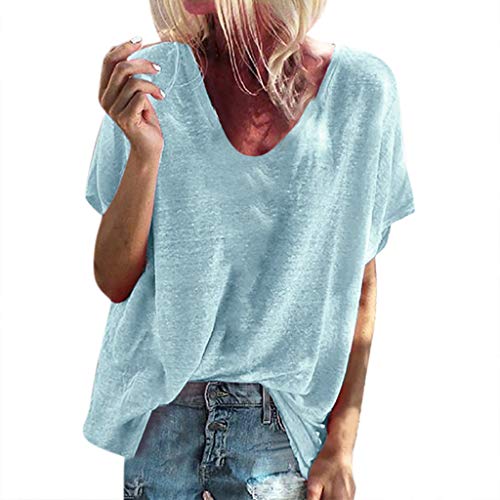 Pitashe Damen Tops Freizeit Lose Bequem Rundhals Kurzarm Damen Sommer T-Shirts Weste Crop Top Tank Top Mode Party Oberteile Blusen Camisole Hemd Bekleidung Vest Bauchfrei Tunika Clubwear Shirts Tops von pitashe Tops