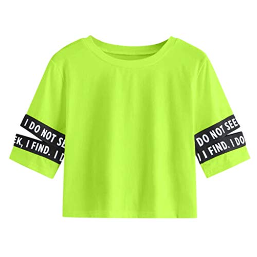 Pitashe Damen Tops Freizeit Süß Rundhals Kurzarm Alphabet Drucken Damen Sommer Crop Top Weste T-Shirt Baumwolle Tank Top Party Oberteile Bluse Camisole Hemd Bekleidung Vest Bauchfrei Tunika Shirt Tops von pitashe Tops