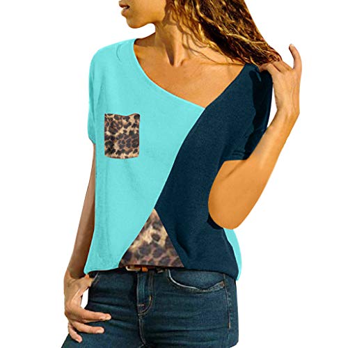 Pitashe Damen Tops Mode Einzigartig V-Ausschnitt Leopardenmuster Nähen Kurzarm Damen Sommer T-Shirts Weste Crop Top Tank Top Party Oberteile Blusen Camisole Hemd Bekleidung Vest Bauchfrei Tunika Shirt Pitashe Damen Tops Mode Einzigartig V-Ausschnitt Leopardenmuster Nähen Kurzarm Damen Sommer T-Shirts Weste Crop Top Tank Top Party Oberteile Blusen Camisole Hemd Bekleidung Vest Bauchfrei Tunika Shirt von pitashe Tops
