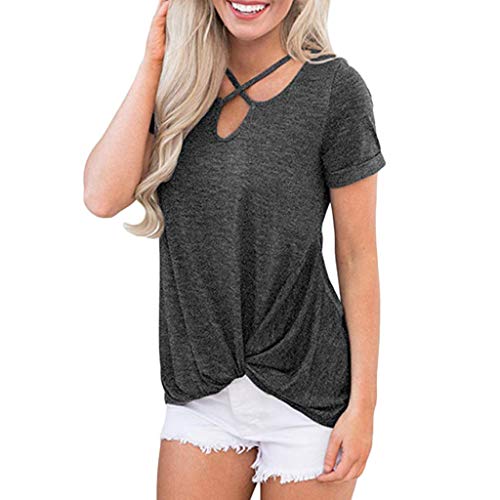 Pitashe Damen Tops Mode Freizeit Einfarbig Baumwolle Kreuz V-Ausschnitt Damen Sommer T-Shirts Crop Top Weste Tank Top Party Oberteile Blusen Camisole Hemd Bekleidung Vest Bauchfrei Tunika Shirts Tops von pitashe Tops