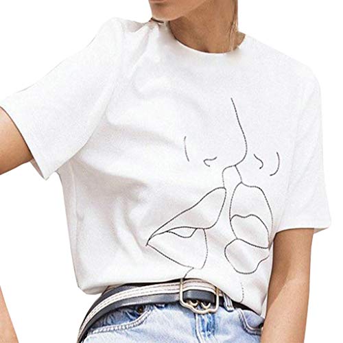 Pitashe Damen Tops Mode Kurzarm Rundhals Bequem Lippen Drucken Damen Sommer T-Shirt Crop Top Weste Tank Top Party Oberteile Freizeit Bluse Camisole Hemd Bekleidung Vest Bauchfrei Tunika Clubwear Shirt Pitashe Damen Tops Mode Kurzarm Rundhals Bequem Lippen Drucken Damen Sommer T-Shirt Crop Top Weste Tank Top Party Oberteile Freizeit Bluse Camisole Hemd Bekleidung Vest Bauchfrei Tunika Clubwear Shirt von pitashe Tops