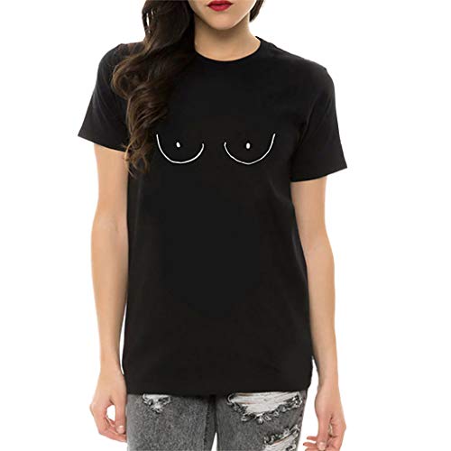 Pitashe Damen Tops Mode Kurzarm Rundhals Bequem Smiley Drucken Damen Sommer T-Shirt Crop Top Weste Tank Top Party Oberteile Freizeit Bluse Camisole Hemd Bekleidung Vest Bauchfrei Tunika Clubwear Shirt von pitashe Tops