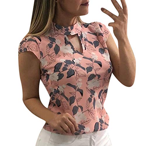 Pitashe Damen Tops Sexy Blumen Drucken Kurzarm Rundhals Damen Sommer T-Shirt Baumwolle Tank Top Mode Party Oberteile Bluse Camisole Hemd Bekleidung Vest Bauchfrei Tunika Shirt Crop Top Weste Clubwear von pitashe Tops