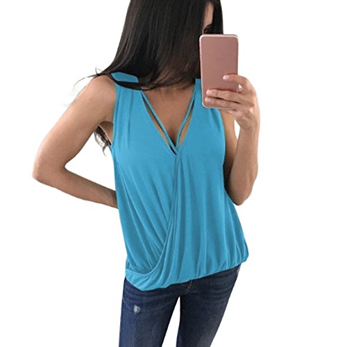 Pitashe Damen Tops Sexy Einfach Ärmellos Spitze V-Ausschnitt Weste Damen Sommer Tank Top Party Oberteile Bluse Camisole Hemd T-Shirt Crop Tops Bekleidung Vest Bauchfrei Tunika Clubwear Shirts Tops von pitashe Tops