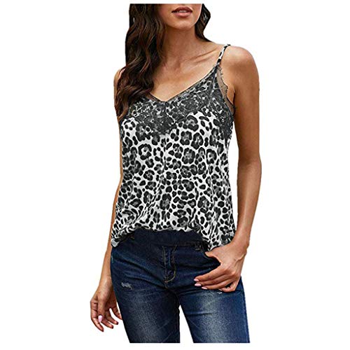 Pitashe Damen Tops Sexy Mode Ärmellos Sling Leopardenmuster Drucken Weste Bequem Damen Sommer Tank Top Party Oberteile Blusen Camisole Hemd T-Shirt Crop Top Bekleidung Vest Bauchfrei Tunika Shirts Top von pitashe Tops