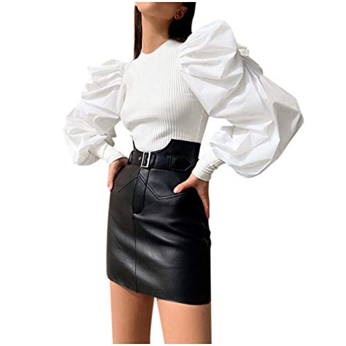 Pitashe Damen Tops Sommer Damen Kurzarm Bluse Lose Spitze Patchwork Cut Out Tops Frauen Oberteile Sommer Blumenspitze Shirt mit Peter Pan Kragen Damen Casual Bequem Elegant Tops Chiffon Bluse von pitashe Tops