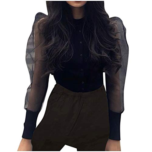 Pitashe Damen Tops Sommer Damen Kurzarm Bluse Lose Spitze Patchwork Cut Out Tops Frauen Oberteile Sommer Blumenspitze Shirt mit Peter Pan Kragen Damen Casual Bequem Elegant Tops Chiffon Bluse von pitashe Tops