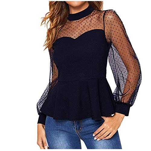 Pitashe Damen Tops Sommer Damen Kurzarm Bluse Mode Damen Strass Spitze Einsatz Ausgestattet Tank Tops Shirt Bluse Leibchen Perspektive Tank Top Sommer T-Shirt Stilvolle tägliche Tragen Schwarz M-2XL von pitashe Tops