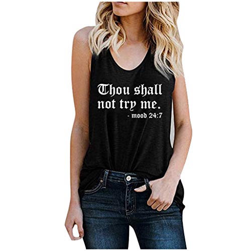 Pitashe Damen Tops Süß Lose Armellos Brief Drucken Weste Mode Damen Sommer T-Shirt Crop Tops Kurz Pullover Tank Top Party Oberteile Bluse Camisole Hemd Bekleidung Vest Bauchfrei Tunika Clubwear Shirts von pitashe Tops