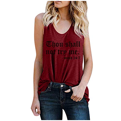 Pitashe Damen Tops Süß Lose Armellos Brief Drucken Weste Mode Damen Sommer T-Shirt Crop Tops Kurz Pullover Tank Top Party Oberteile Bluse Camisole Hemd Bekleidung Vest Bauchfrei Tunika Clubwear Shirts von pitashe Tops