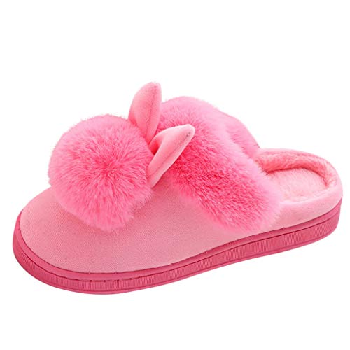 Pitashe Unisex Hausschuhe Warm Mode Cartoons Hase Plüsch Winter Hausschuhe Baumwollpantoffeln Pantoffeln Bequem Leicht Slippers Wärmehausschuhe Indoor Home rutschfeste Paar Hausschuhe für Damen Herren von pitashe Tops