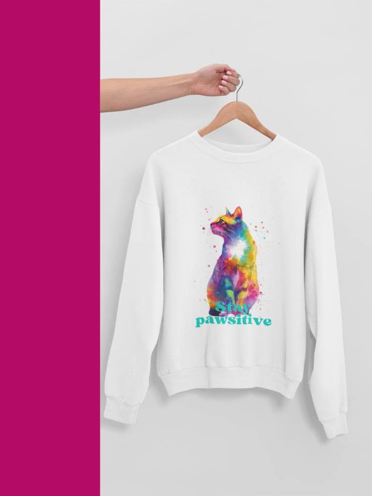Kinder Katzen Sweatshirt, Verschiedene Farben Pullover Für Katzenliebhaber von piwiprintmedia
