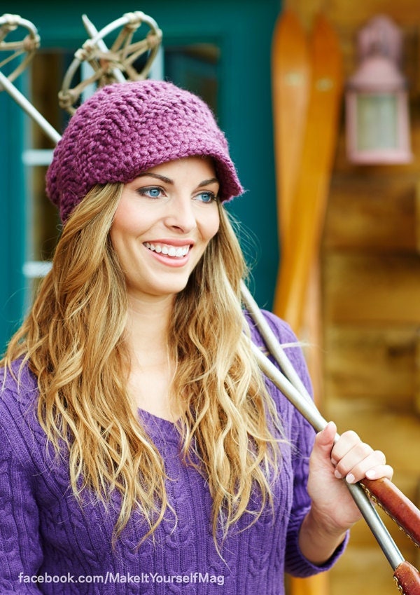 Grobstrick Mütze, Damenmütze, Herrenmütze, Wintermütze, Schiebermütze, Strickmütze, Mütze Mit Krempe, Swirl von pixiebell