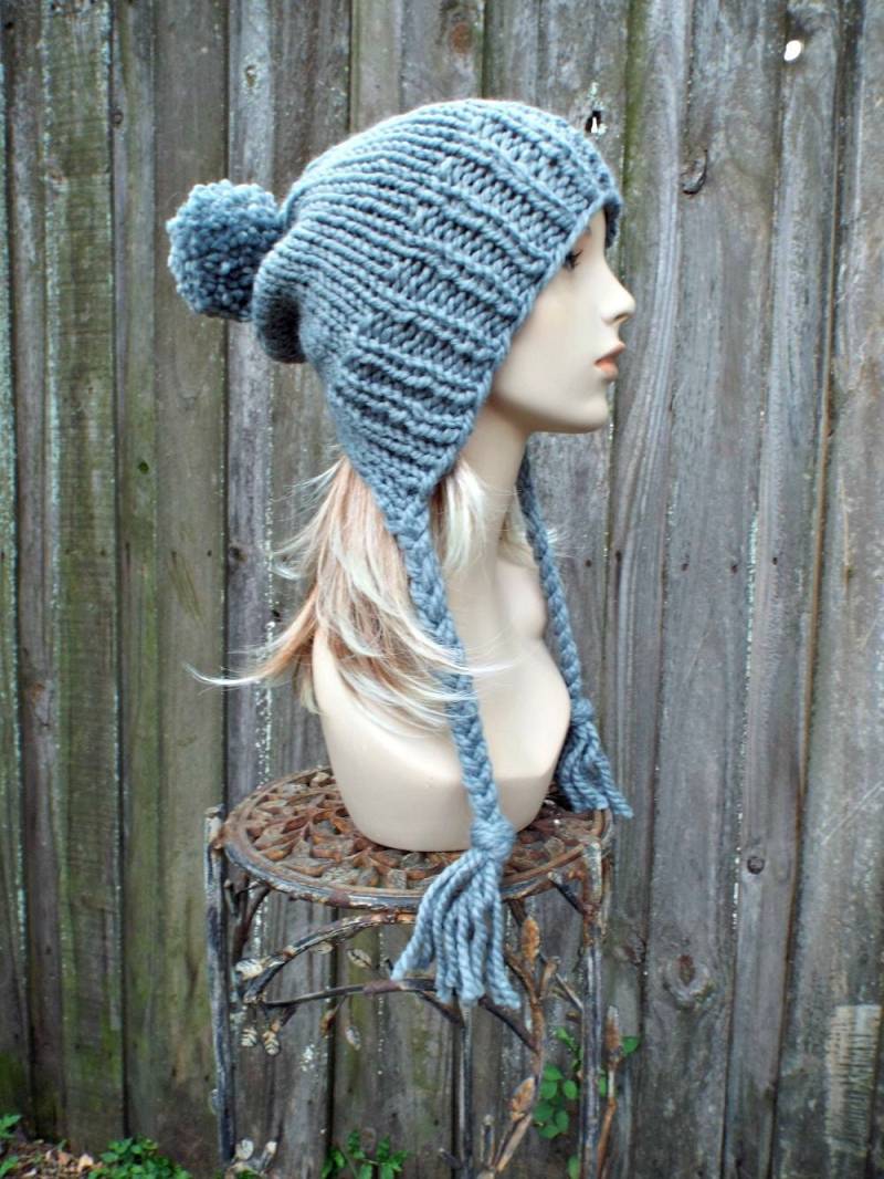 Grobstrick Mütze, Damenmütze, Herrenmütze, Wintermütze, Strickmütze, Charlotte Slouchy Beanie, Schiefergrau von pixiebell