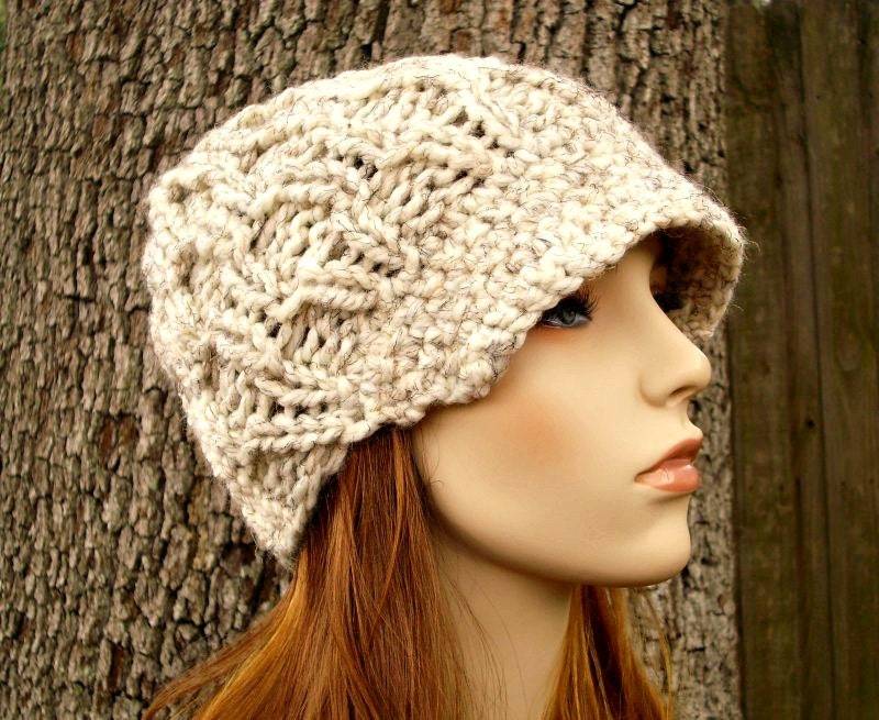 Grobstrick Mütze, Damenmütze, Herrenmütze, Wintermütze, Strickmütze, Schiebermütze, Amsterdam Zopfmuster Mit Krempe von pixiebell