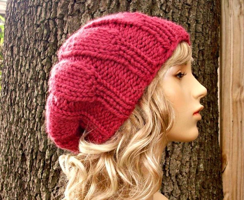 Grobstrick Mütze, Damenmütze, Herrenmütze, Wintermütze, Strickmütze, Slouchy Urchin Baskenmütze, Himbeere Pink Grobstrick Mütze, Damenmütze, Herrenmütze, Wintermütze, Strickmütze, Slouchy Urchin Baskenmütze, Himbeere Pink von pixiebell