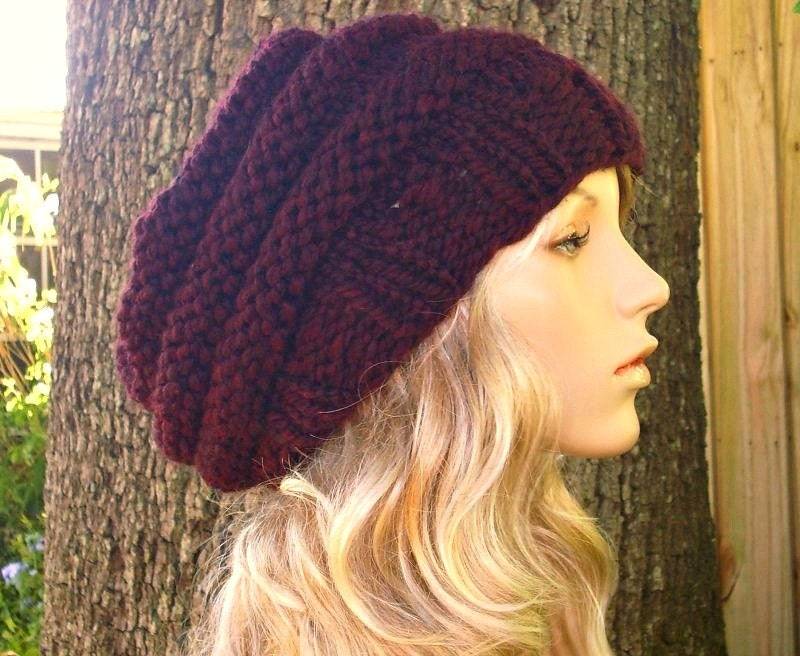 Grobstrick Strickmütze, Damenmütze, Herrenmütze, Wintermütze, Slouchy Beanie, Bienenstock Baskenmütze von pixiebell
