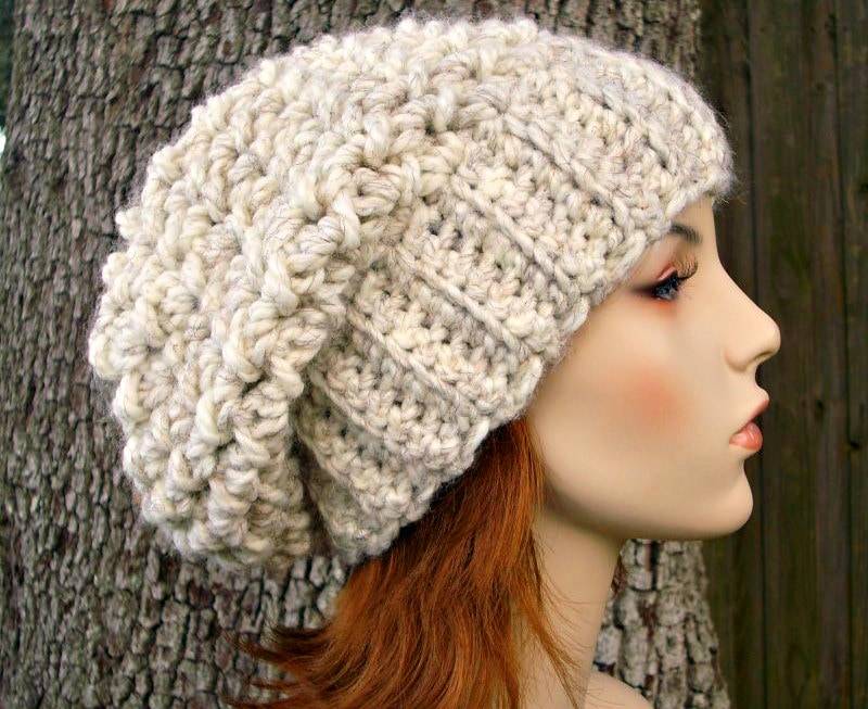 Häkelmütze Damen Wintermützen Slouchy Beanie Hut Herren - Herbstmode Damenmütze Slouch-Hut Übergroße Mütze Baskenmütze von pixiebell