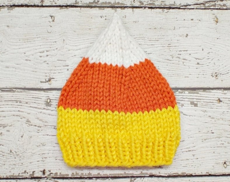 Halloween-Hut, Candy Corn Hut, Grobstrick-strickmütze, Damenmütze, Herrenmütze, Mütze, Halloween-Kostüm, Erwachsenengröße, Elfenmütze, Zwergenmütze von pixiebell