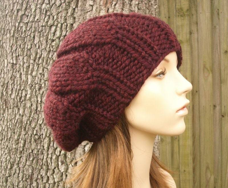 Handgestrickte Baskenmütze, Grobstrick Mütze, Damenmütze, Herrenmütze, Wintermütze, Strickmütze, Urchin Beret Handgestrickte Baskenmütze, Grobstrick Mütze, Damenmütze, Herrenmütze, Wintermütze, Strickmütze, Urchin Beret von pixiebell