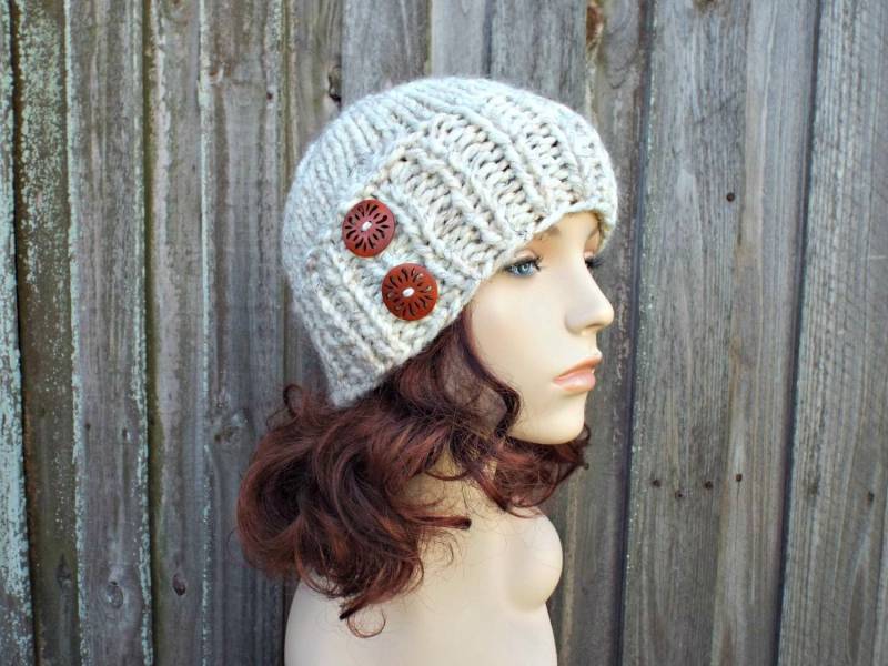 Handgestrickte Mütze, Grobstrick-Mütze, Damenmütze, Herrenmütze, Wintermütze, Gestrickte Mütze von pixiebell