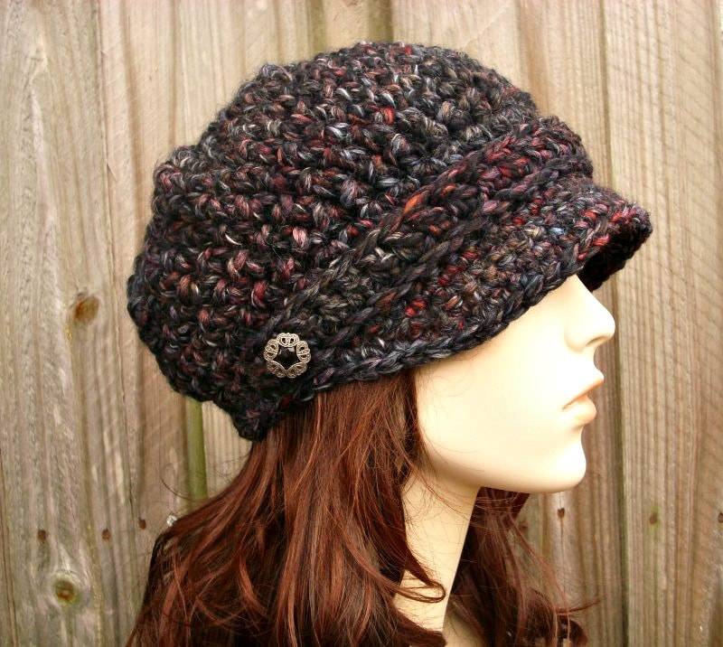 Schiebermütze, Häkelmütze, Damenmütze, Herbstmode, Winter Accessoires, Slouchy Beanie Mütze von pixiebell