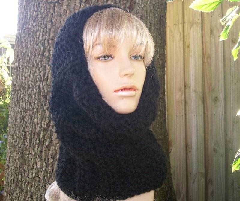 Schwarzer Grobstrick-Loop Für Damen Herren Und Jugendliche - Twilight Neckwarmer von pixiebell