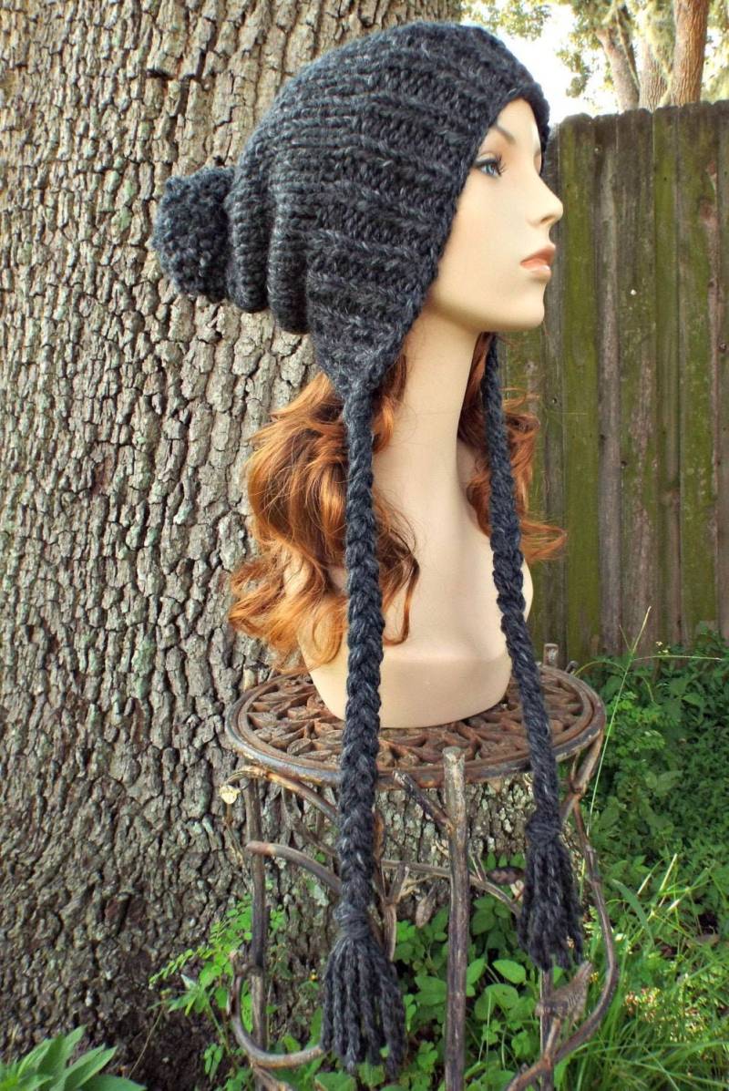 Slouchy Beanie, Grobstrick Strickmütze, Damenmütze, Herrenmütze, Wintermütze, Pom Mütze, Strickmütze Charlotte von pixiebell