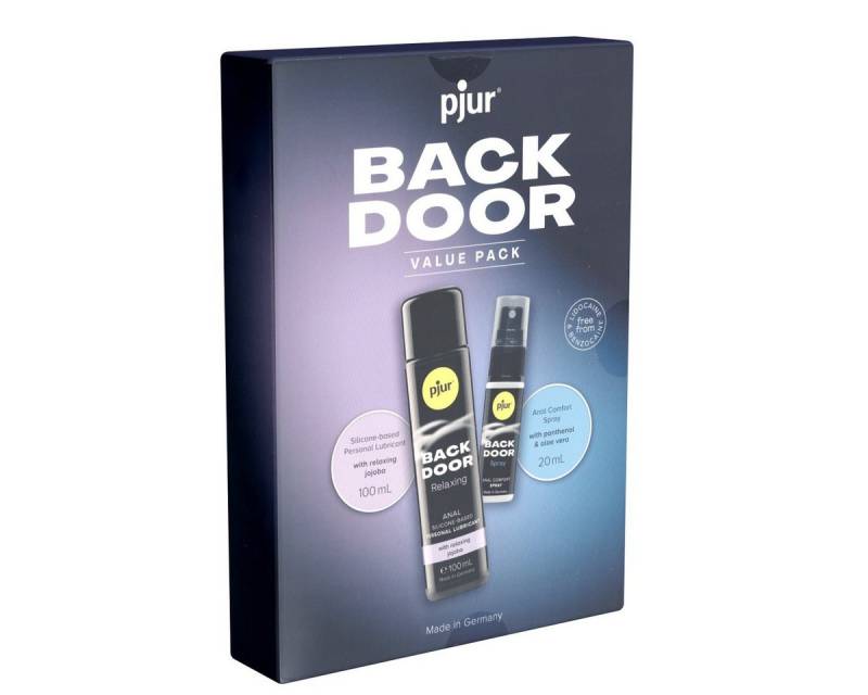 pjur Analgleitgel BACK DOOR Value Pack, Kombi-Packung, 100ml Gel & 20ml Spray, 1-tlg., hochwertiges Set für entspanntes Analvergnügen von pjur