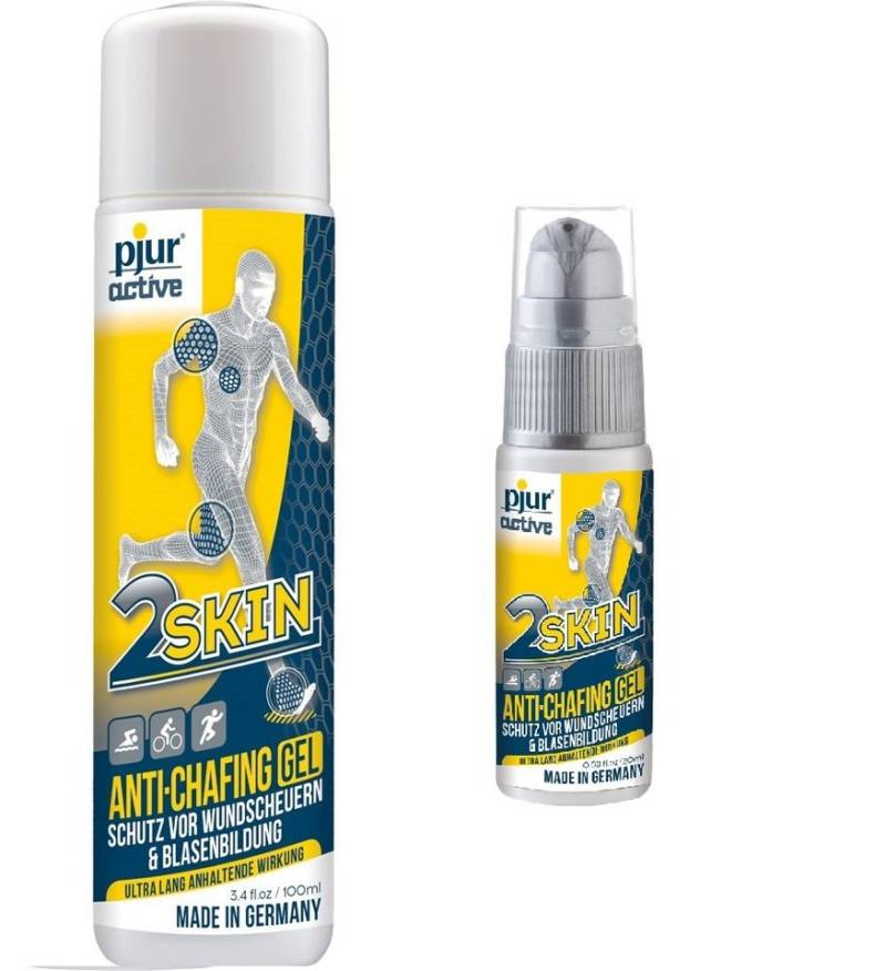 pjur Hautpflegegel pjuractive 2SKIN 100ml Flasche & 20ml Pumpspender Anti Chafing Gel, gegen Reibung & Wundscheuern, perfekt für Sportler - Made in Germany pjur Hautpflegegel pjuractive 2SKIN 100ml Flasche & 20ml Pumpspender Anti Chafing Gel, gegen Reibung & Wundscheuern, perfekt für Sportler - Made in Germany von pjur