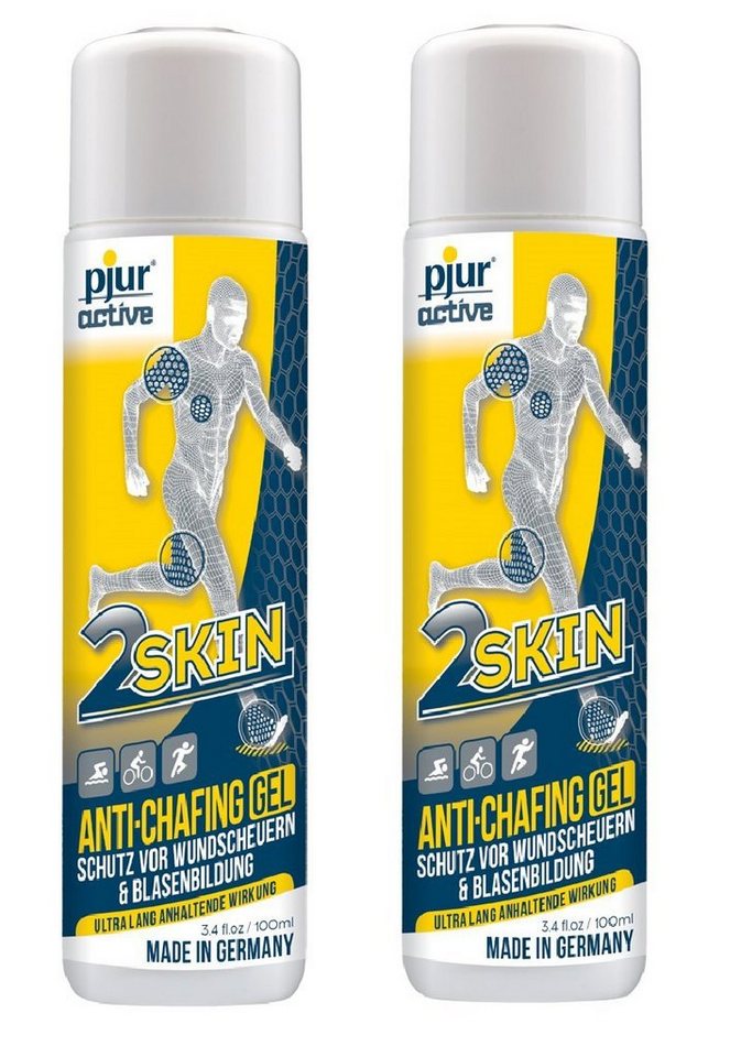 pjur Hautpflegegel pjuractive 2SKIN 2x 100ml Anti Chafing Gel, gegen Reibung & Wundscheuern perfekt für Sportler - Made in Germany von pjur