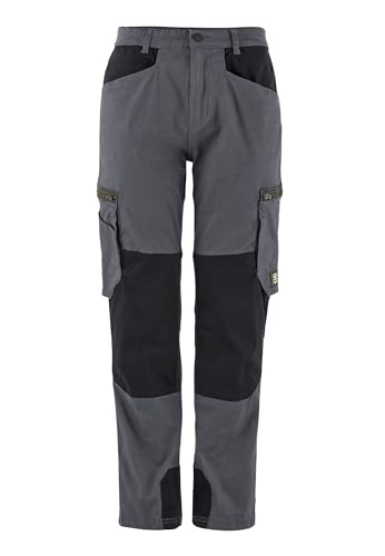 pka Cargo Work Arbeitshose für Herren - mit Stretch aus 98% Baumwolle & 2% Elasthan in Grau/Schwarz Größe 46 von pka
