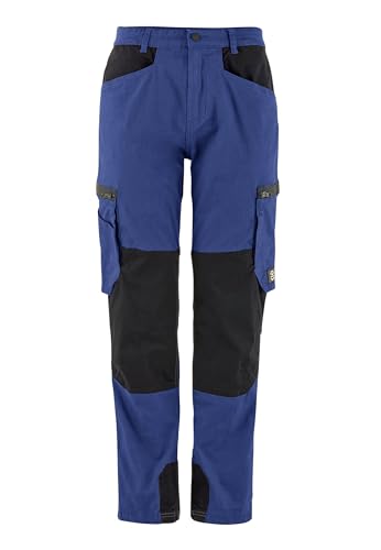 pka Cargo Work Arbeitshose für Herren - mit Stretch aus 98% Baumwolle & 2% Elasthan in Kornblau/Schwarz Größe 52 von pka