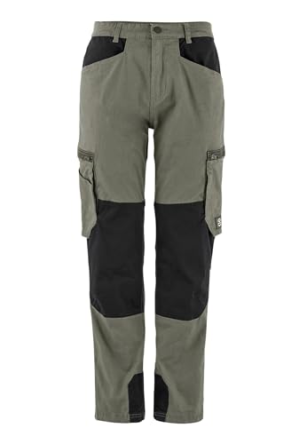 pka Cargo Work Arbeitshose für Herren - mit Stretch aus 98% Baumwolle & 2% Elasthan in Oliv/Schwarz Größe 44 von pka