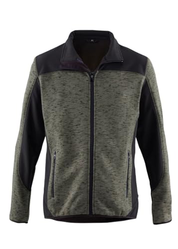 pka Herren Fleecejacke mit Softshell Einsätzen, langer Rücken, hoher Kragen für die Arbeit & Freizeit in oliv/schwarz Größe 3XL von pka