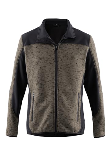 pka Herren Fleecejacke mit Softshell Einsätzen, langer Rücken, hoher Kragen für die Arbeit & Freizeit in schlamm/schwarz Größe 3XL von pka