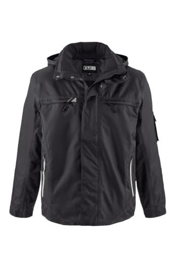 pka Herren Winterjacke für die Arbeit & Freizeit - robust, winddicht & abnehmbare Kapuze in Schwarz Größe XXL von pka