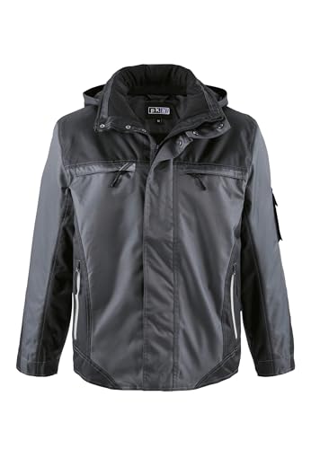pka Herren Winterjacke für die Arbeit & Freizeit - robust, winddicht & abnehmbare Kapuze in anthrazit/schwarz Größe L von pka