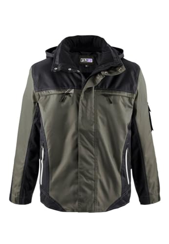 pka Herren Winterjacke für die Arbeit & Freizeit - robust, winddicht & abnehmbare Kapuze in oliv/schwarz Größe 4XL von pka
