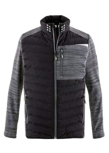 pka Leichte Herren Übergangsjacke mit Steppfutter, Stehkragen und flexiblen Strickbündchen in schwarz/grau Größe 3XL von pka