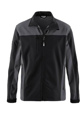 pka Softshelljacke BASIC - Deine Jacke für Arbeit & Freizeit, Schwarz/Grau Größe L von pka