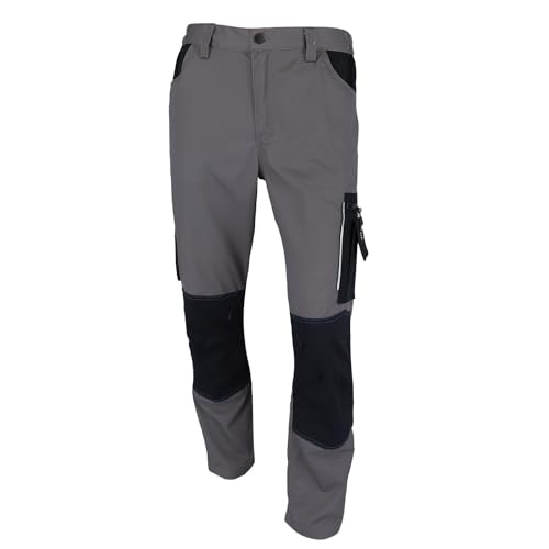 pka XWork Arbeitshose für Herren mit Stretch in Grau/Schwarz Größe 42 von pka
