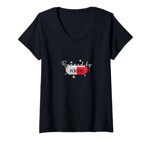 Damen Bereitgestellt von Placebo Funny Science Humor T-Shirt mit V-Ausschnitt von placebo effect funny pill science joke sarcasm