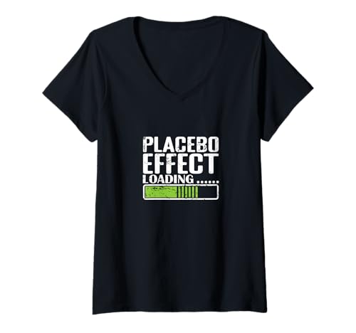 Damen Placebo-Effekt-Ladestange T-Shirt mit V-Ausschnitt von placebo loading effect bar science joke placebo