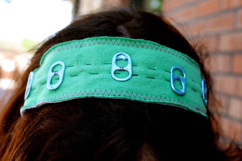 20 % Wurde Aus 15 Jetzt 12.95 Recycling-T-Shirts Und Jeans Stirnband - Grün Mit Licht Blaue Limonade Tabs von plaidypusfashion