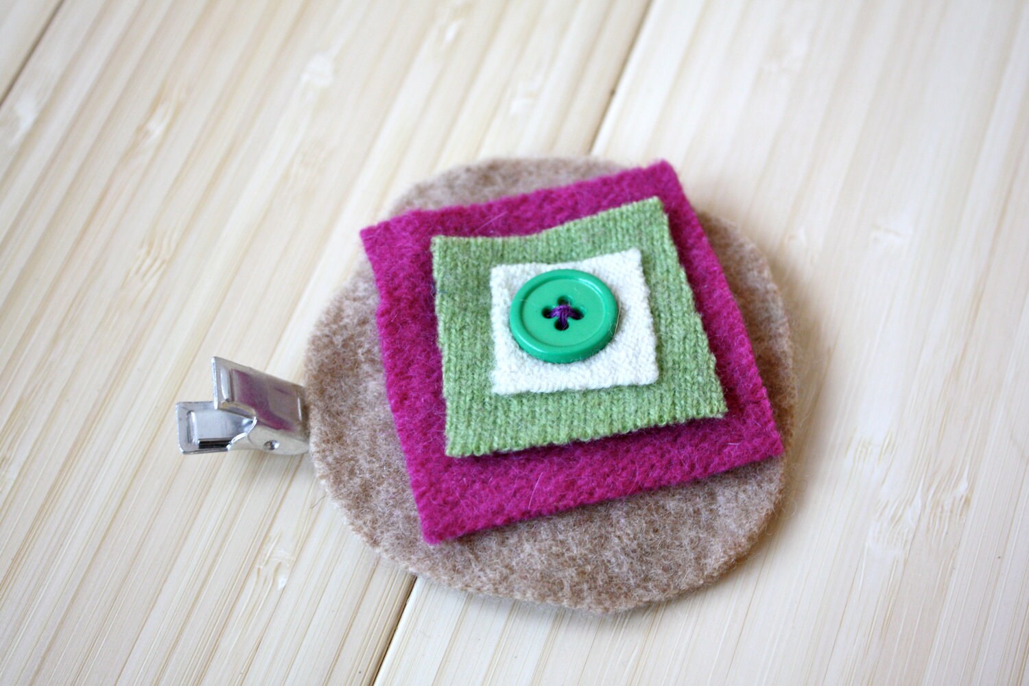 Recycling-Wolle Pullover Haar-Clip-Frühling Quadrate von plaidypusfashion